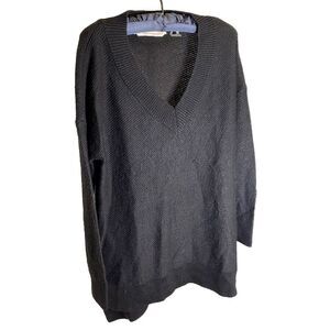 Soft Surroundings Black Long Sleeve V-Neck Pull On Sweater Ladies 20" Pit To Pit